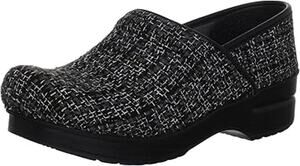 Dansko Vegan Pro Chenille Clogs Arch Rocker Anti-Fatigue Black Gray 7.5
